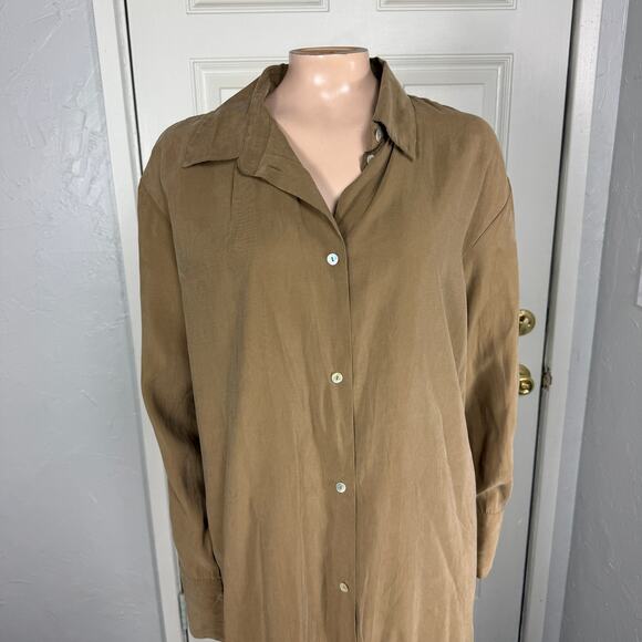 Weekday Women's Conform Cupro Long Shirt Small Button Long Sleeve Career B3-18 - Picture 2 of 8